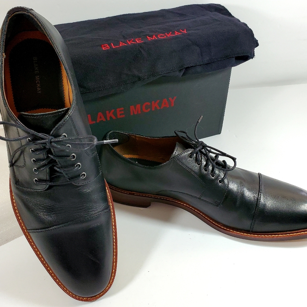 Blake McKay Clark T9 Cap Toe Oxford Black Leather Dress Career Shoe Men Size 13 - Picture 3 of 16